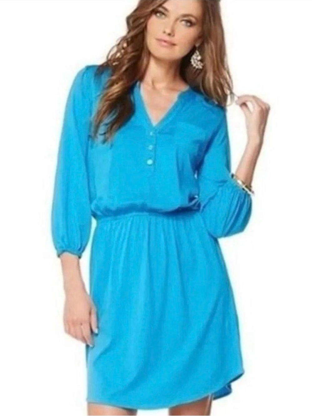 Lilly Pulitzer Beckett Shirt Dress in Ariel Blue size large NWOT